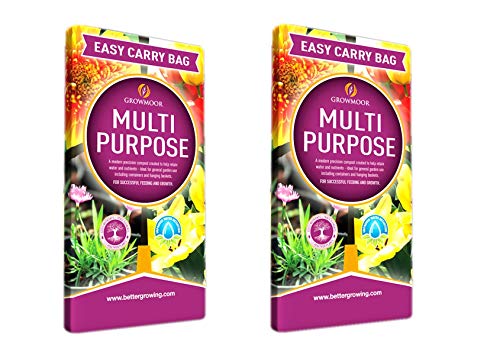GROWMOOR 10 Litre Multi Purpose Enhanced Compost Bag with Added Nutrients (2 Bags)