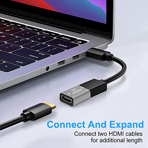 Conector HDMI acoplador 8K hembra a hembra plateado miniatura 3