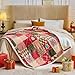 Nord ECO Christmas Throw Blanket, Christmas Decorations Gifts for Women, Sherpa Flannel Fleece Winter Holiday Blanket, Fluffy Cozy Soft Christams Throws for Couch Sofa Bed, ChristamsRhombus, 50