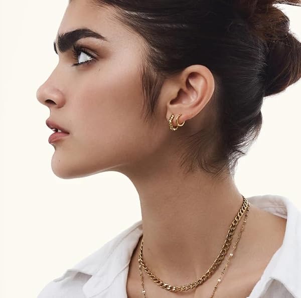 Hey Harper Hoop Earrings For Women Trendy - Lightweight Waterproof & Sweatproof Jewerly by Hey Harper - Image 3
