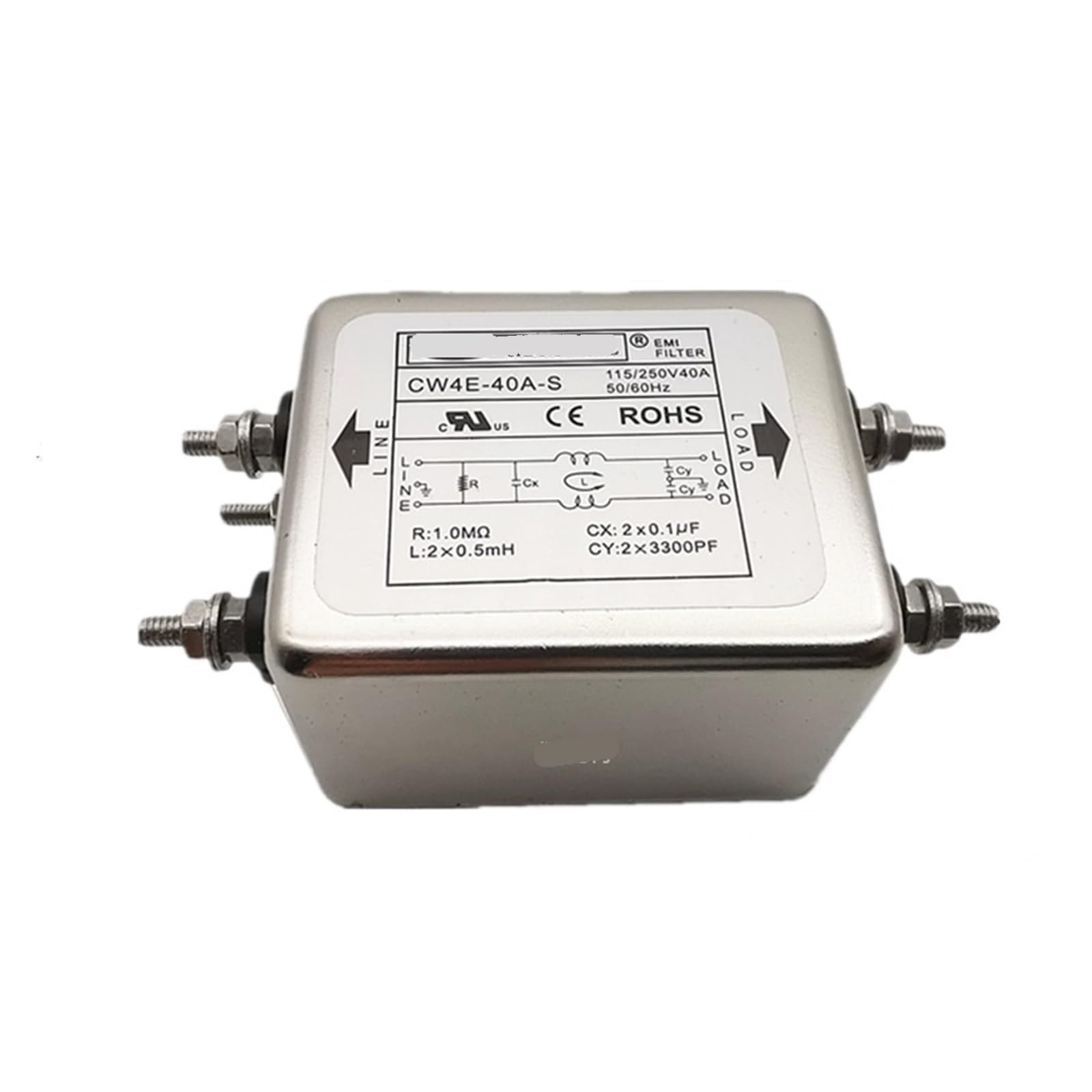 Filtro de potencia monofásico CW4E-30A-S para redes de corriente alterna 220V