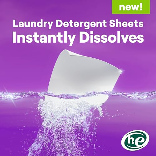 Image of Seventh Generation Laundry Detergent Sheets, Up to 64 Loads, Fresh Lavender Scent, Removes Tough Stains, 0% Dyes and Artificial Fragrances, Safer for your family