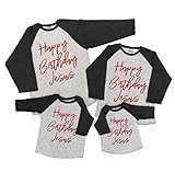 7 ate 9 Apparel Matching Family Christmas Shirts - Happy Birthday Jesus Grey Shirt 5T