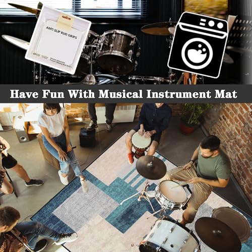 Qivstxug Tappeto Per Batteria, Tappetino Per Batteria Drum Tappeto Insonorizzato Per Batterie Elettroniche Rullante Acustica Snare Drum Grancassa Strumenti Musicali Coperta Antiscivolo 120 X 80 Cm - 7