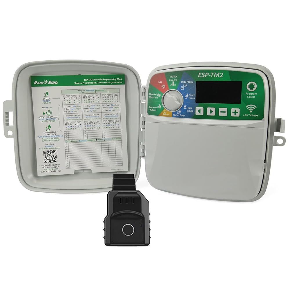 Suinga - Programador riego Wifi Rain Bird ESP-TM2 12 zonas exterior + LNK inalámbrico. Controla a distancia hasta 12 zonas de riego automático.