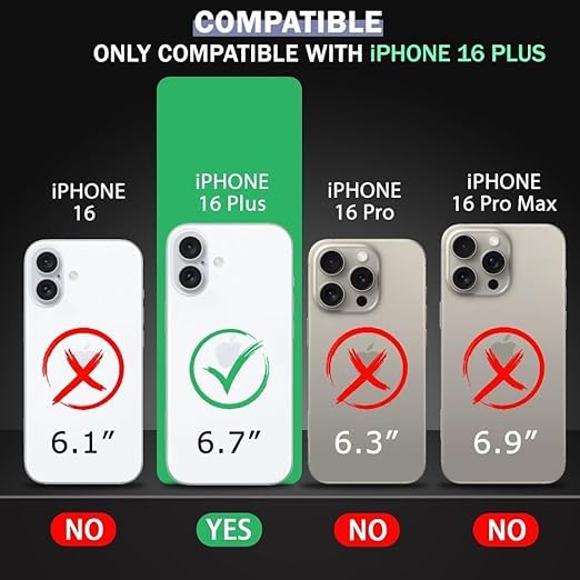Image of AIBEX Ultra-Thin Mag-Saf Back Cover Case Compatible with iPhone 16 Plus| Slim Fit Scratch-Resistant Matte | Magnetic Wireless Charging | Microfibre Lining | Camera Protection (PC Material) - Black