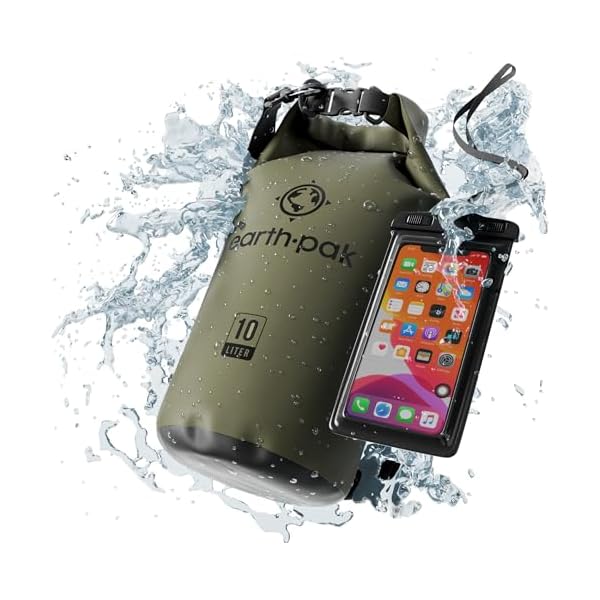Earth-Pak-Waterproof-Dry-Bag-Roll-Top-Waterproof-Backpack-Sack-Keeps-Gear-Dry-for-Kayak-with-Waterproof-Phone-Case Earth Pak Waterproof Dry Bag - Roll Top Waterproof Backpack Sack Keeps Gear Dry for Kayak with Waterproof Phone Case