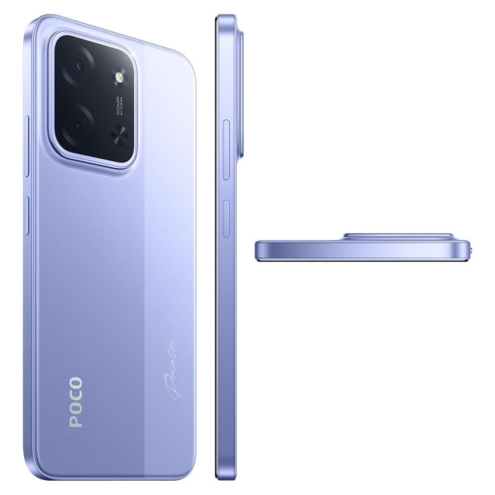 XIAOMI Poco C85 Smartphone 4G, 8 GB+256 GB, Display 6.9", Batteria Mostro 6000 mAh, Ricarica Rapida 33 W, Resistente agli Spruzzi IP64, Fotocamera IA 50 MP, Viola, senza NFC[con Caricabatterie]