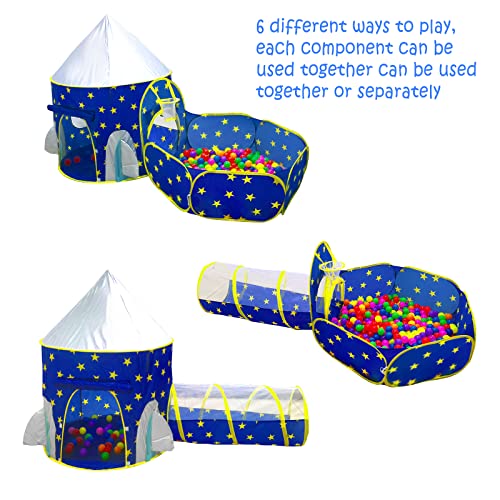 Pigpigpen PIGPIGPEN-002 3Pc Kids Play Tent For Boys With Ball Pit, Crawl Tunnel thumb #5