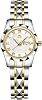 Ladies Quartz Formal Casual Watch with Calendar, Day, Date, Round Face, Diameter 28mm, Stainless Steel, Japanese Made Movement, Roman Numeral Index, Daily Waterproof, goldsilver, Classic