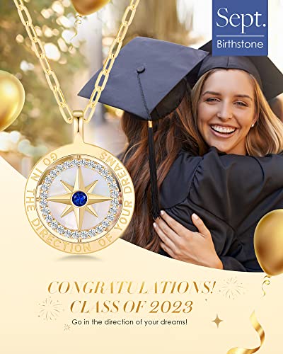 Louisa Secret S925 Sterling Silver Necklace Gifts For Wife, 18K Gold Plated Compass Jewelry Graduation Gifts For Women Wedding Anniversary Birthday Gifts For Her Girlfriend, Girls Necklaces For Daughter Valentines Day Christmas Day #TOP6