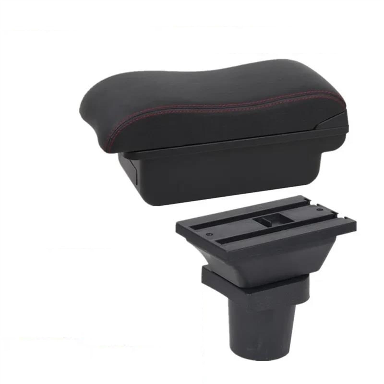 NOHEEU Car Armrest Special Storage Box Modification Parts For Yaris 3 For Hybrid For Vitz(A2 red line No USB)