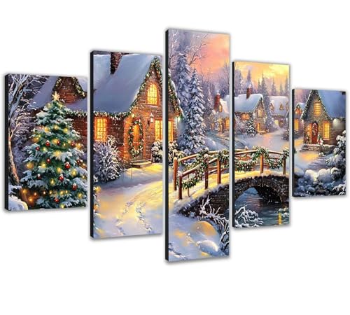 Diamond Painting Paysage de Noël broderie diamant grand format 150x75cm