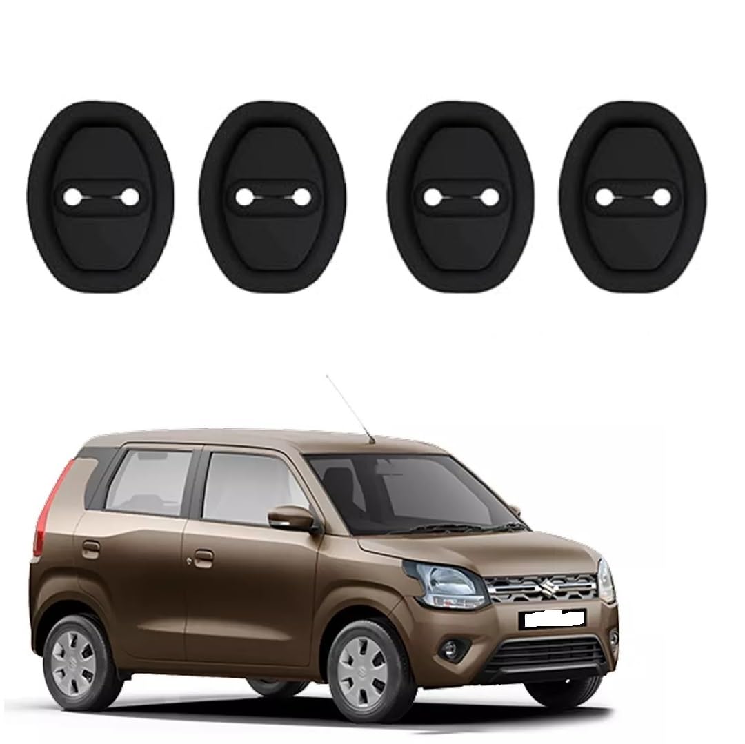 Car Door Lock Cover Protector – Silent Noise Reduction, Anti-Rust Silicone Pad for Maruti Suzuki Wagon-r Type-4 Vehicle Door Latch, Strong Adhesive Fit, Easy Installation (Set of 4, Black)-image-42