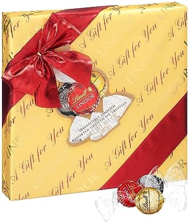 Lindt LINDOR Holiday Assorted Chocolate Candy Truffles Wrapped Gift Box, Assorted Chocolate Candy with Smooth, Melting Truffle Center, 10.1 oz.
