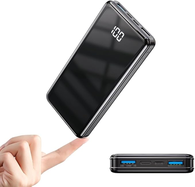 Slimmest Batería Externa Carga Rapida 12000mAh Power Bank USB C con PD 22.5W Cargador Movil Portatil de Gran Capacidad Compatible con Linterna para iPhone 13 12 11 X Pro MAX Samsung S21 S20 iPad