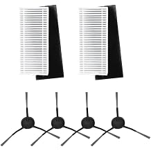 Replacement Side Brush and Filter Kit for iHome S1 Pro Orbita Luna Robot Vacuum, 6-Pack Accessories For iHRVS1PRO-3BLK iHRV9-BLKS Models