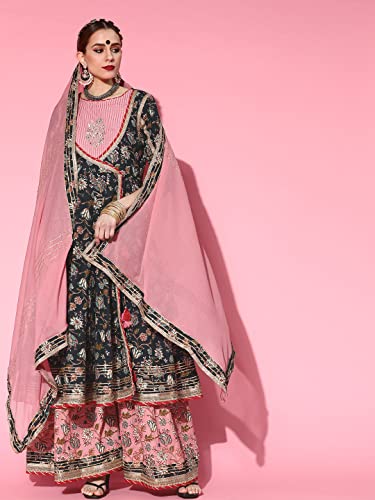 Image of ishin Women Cotton Blend Salwar Suit Set