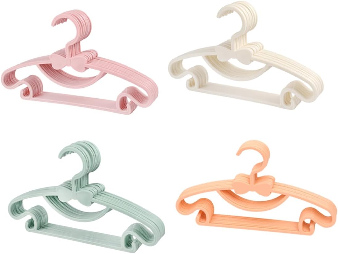 100 Pcs Plastic Clothes Hangers with Bow Shape for Boys and Nursery Closet Organization Random Color