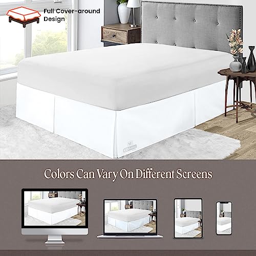 SGI-9-Inch-Drop-King-Size-White-Solid-Bed-Skirt-Split-Corner-Pleated-Style-Easy-Fit-Easy-Care-Fade-Wrinkle-Resistant-Microfiber-Made SGI 9 Inch Drop King Size White Solid Bed Skirt Split Corner Pleated Style Easy Fit Easy Care Fade Wrinkle Resistant Microfiber Made