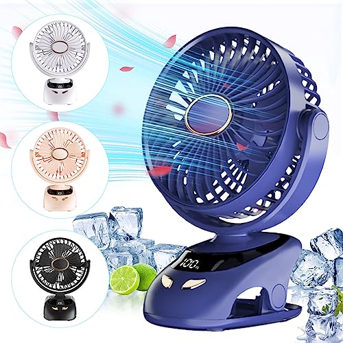 Petit ventilateur de bureau USB portable à clipser,ventilateur de bureau à vent puissant,ventilateur personnel silencieux,rotation à 90 °,ventilateur de table pour la maison,le bureau (bleu)