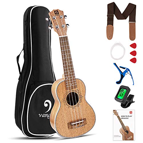 Ukulele Soprano Starter Kit 21 Inch Mahogany Uke for Kids Beinngers with Gig