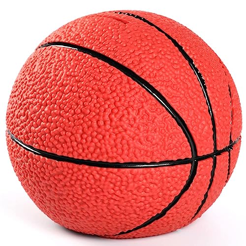 H&W Basketball Piggy Bank for Boys, Shatterproof Basketball Sports Themed Coin Bank, Large Size, Gift for Kids(L Size)