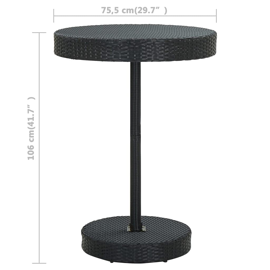 vidaXL Set Bar da Giardino 5 pz con Cuscini Polyrattan Nero