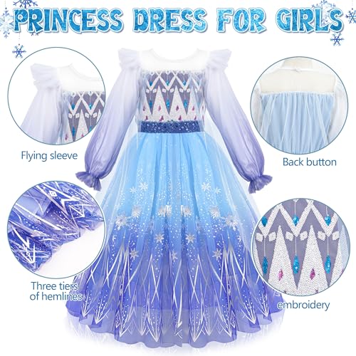 Disfraz completo de princesa para niñas con capa y corona miniatura 5