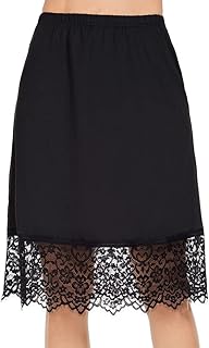 Half Slips for Women Underskirt Dress Extender Lace Trim Knee Length Midi Skirt