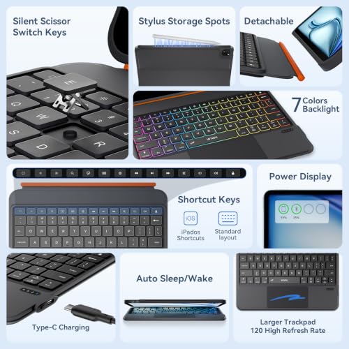 Image of WIWU iPad Keyboard Case Air 11 M4 /M3 /M2 11 /10th Gen Air 5 /4 Pro 11 inch 4 /3 /2 /1