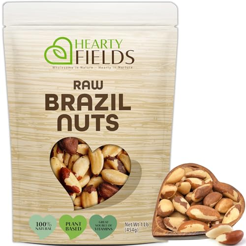 Image of Hearty Fields - Raw Brazil Nuts Unsalted, No Shell, Whole, (16 Oz - 1 LB) Wholesome In Nature - Hearty In Nurture Healthy Protein Food Snack, Food Assortments