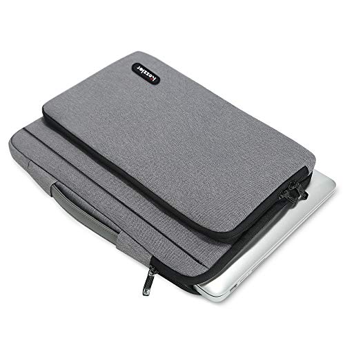Image of iCozzier 15-15.6 Inch Large Capacity Side Pocket Laptop Sleeve Case Protective Storage Bag for 15 inch MacBook Air /MacBook Pro /Notebook-Grey