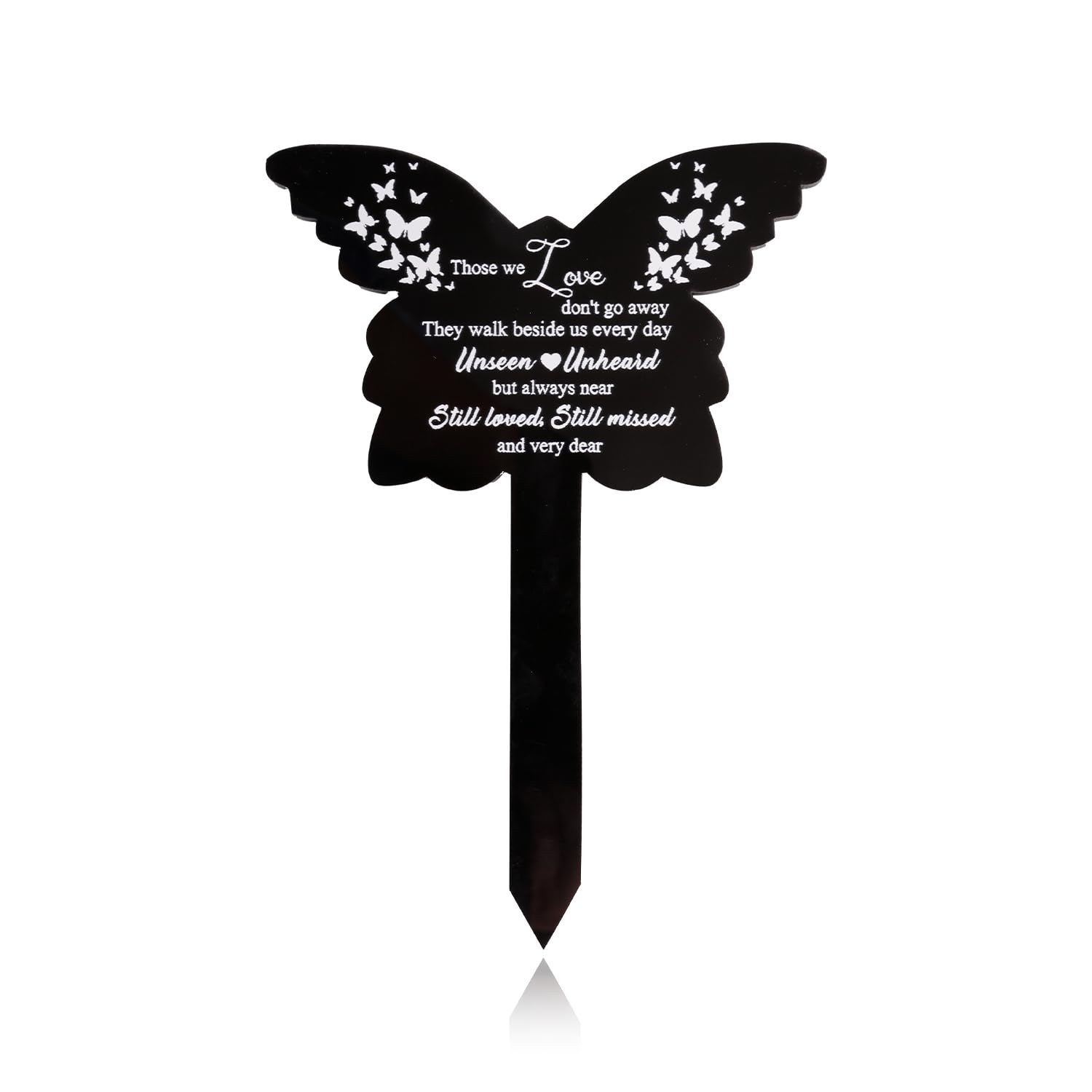 Hopzab Acrylic Memorial Plaque Stake, Waterproof Design Remembrance Sign, Garden Courtyard Estate Grave Decor, Durable Outdoor Marker(Butterfly)