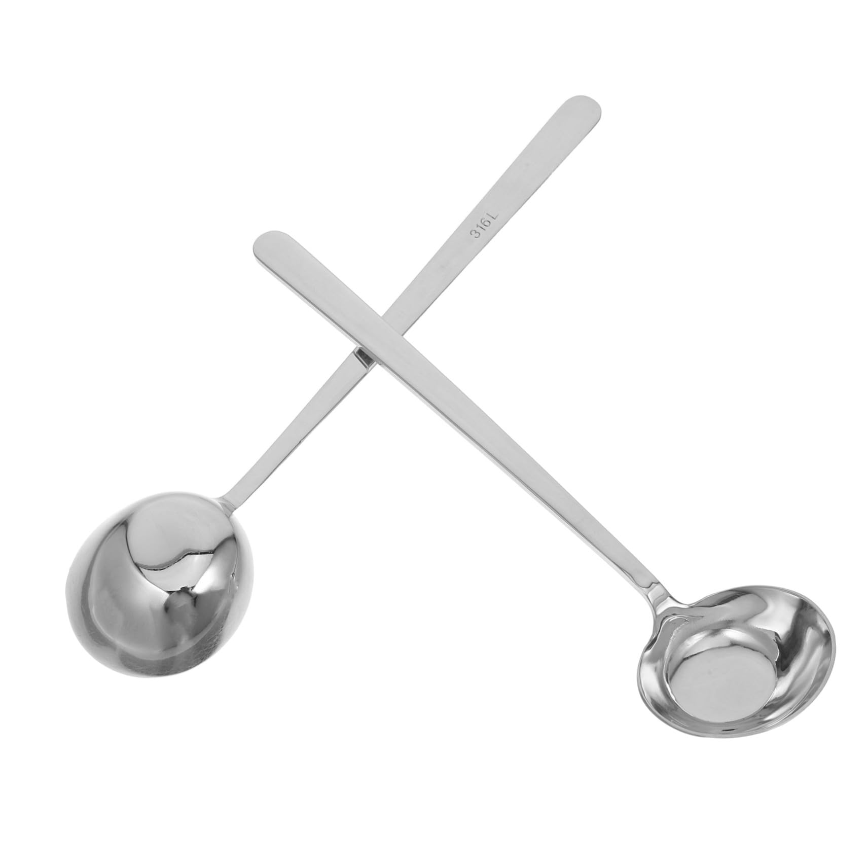 PRETYZOOM 8 Stck. Langen Griff Schräg Unter Runder Löffel Suppenkelle Servieren Hot Pot Löffel Schöpfkellen Zum Servieren Suppenkelle Aus Stahl Edelstahl 316 Silber