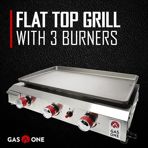 Gas One B-7300 Flat Top Grill With 3 Burners – Auto Ignition Propane Portable Gas Grill thumb #2