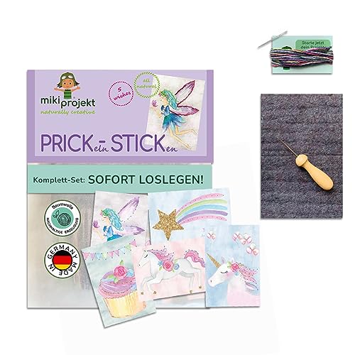 Set d'aiguilles à piquer mikiprojekt avec images de broderie et instructions pour enfants