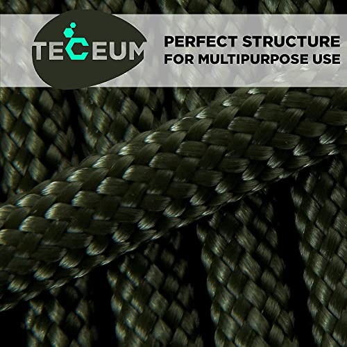 TECEUM Paracord Type III 550 Army Green – 15.2 m – 4mm – Tactical Rope MIL-SPEC – Outdoor para Cord