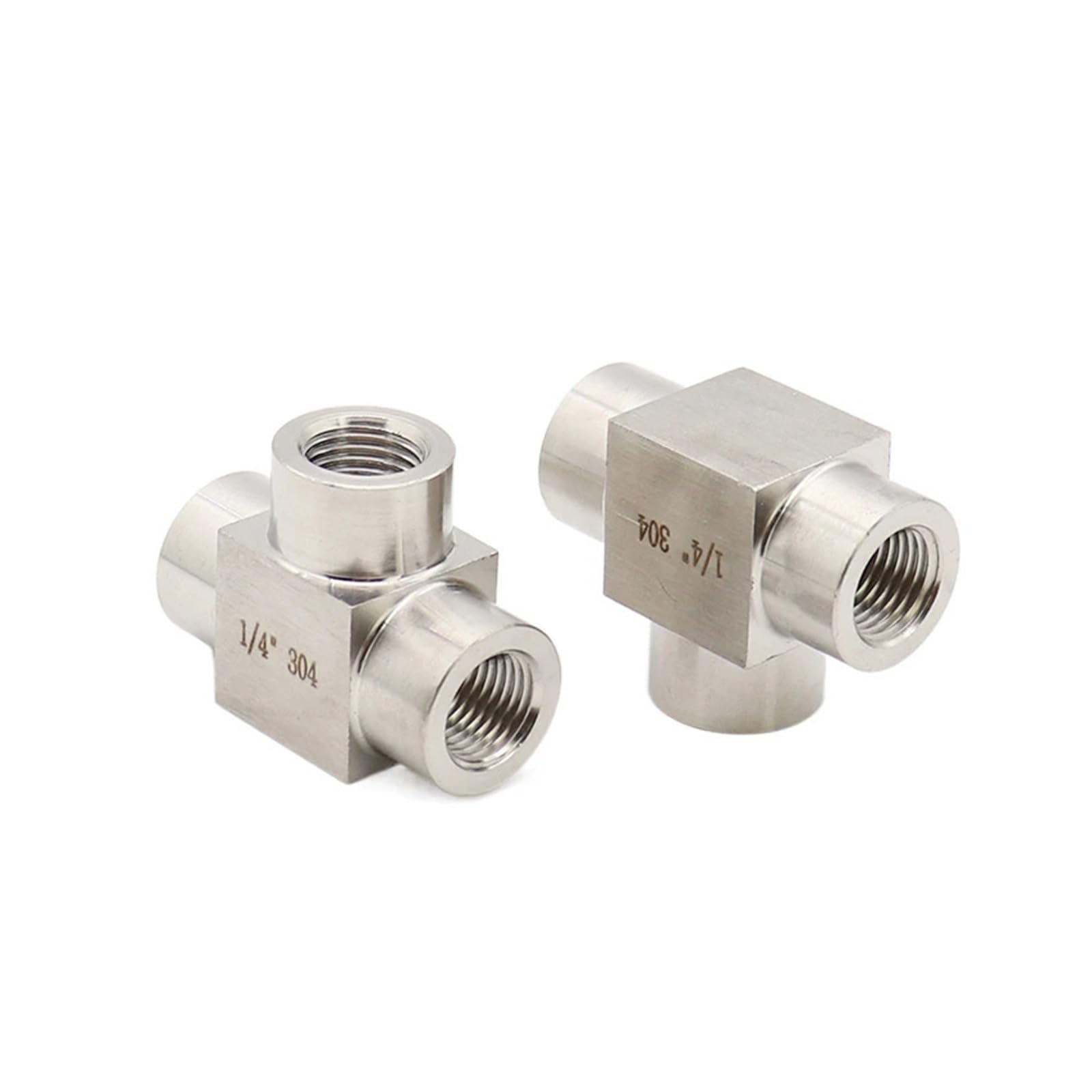 1PC 304 Stainless Steel Female Thread Tee Fitting 1/8" 1/4" 3/8" 1/2" 3/4" 1" High Pressure T Type Three-Way Joint Pipe Fittings(1")