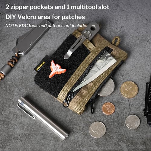 Image of VIPERADE VE18-S Small EDC Pouch, Mini EDC Pocket Organizer for Men, EDC Pocket Organizer Pouch, 3 Slots with 2 Zipper Pockets, EDC Multitool Pouch