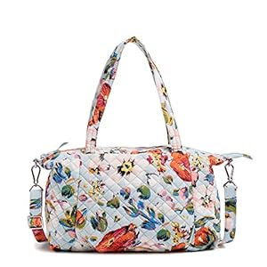 Vera Bradley Women’s Cotton Pleated Multi-strap Shoulder Satchel Purse