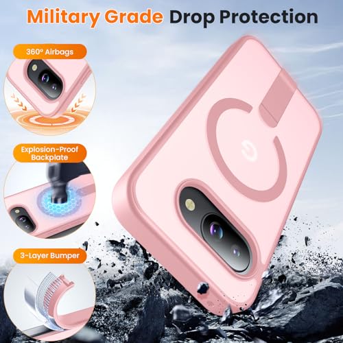 Coque Google Pixel 9A rose avec béquille pour regarder vos séries partout - 6