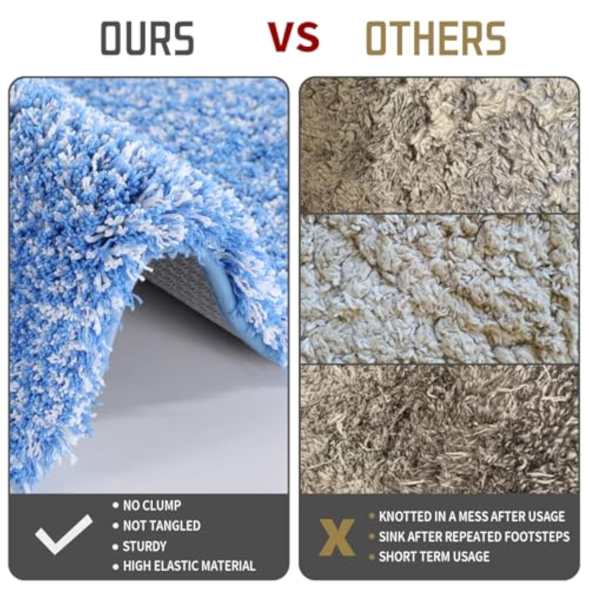 Luxury Bathroom Rugs, Fluffy Bath Mats