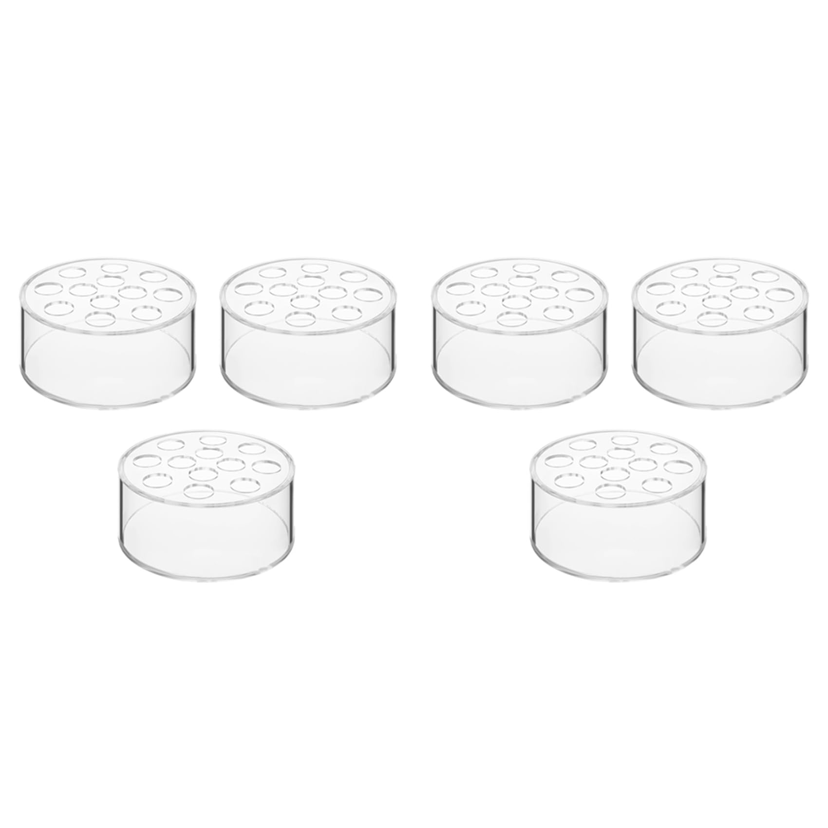 Vjsujehgy 6 Pcs Acrylic Floral Centerpiece for Dining Table Decorations Wedding Round Flower Vase 12 Holes Centerpiece Vases