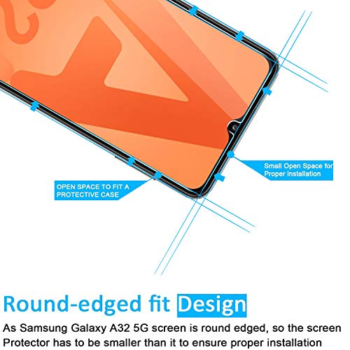 New'c [3 Pack] Designed For Samsung Galaxy A32 5G Screen Protector Tempered Glass, Case Friendly Ultra Resistant #TOP3