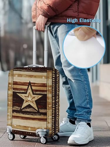 Western Star Independence Day Travel Luggage Cover, 4th of July Retro Anti-scratch Elastic Luggage Covers For Suitcase Protector, Washable Baggage Covers3