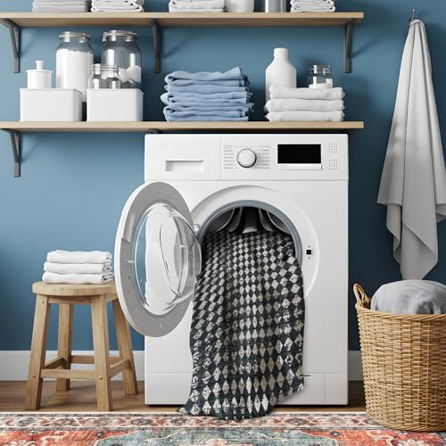 Tapete geométrico Lavable antideslizante 2x4 pies Negro miniatura 3