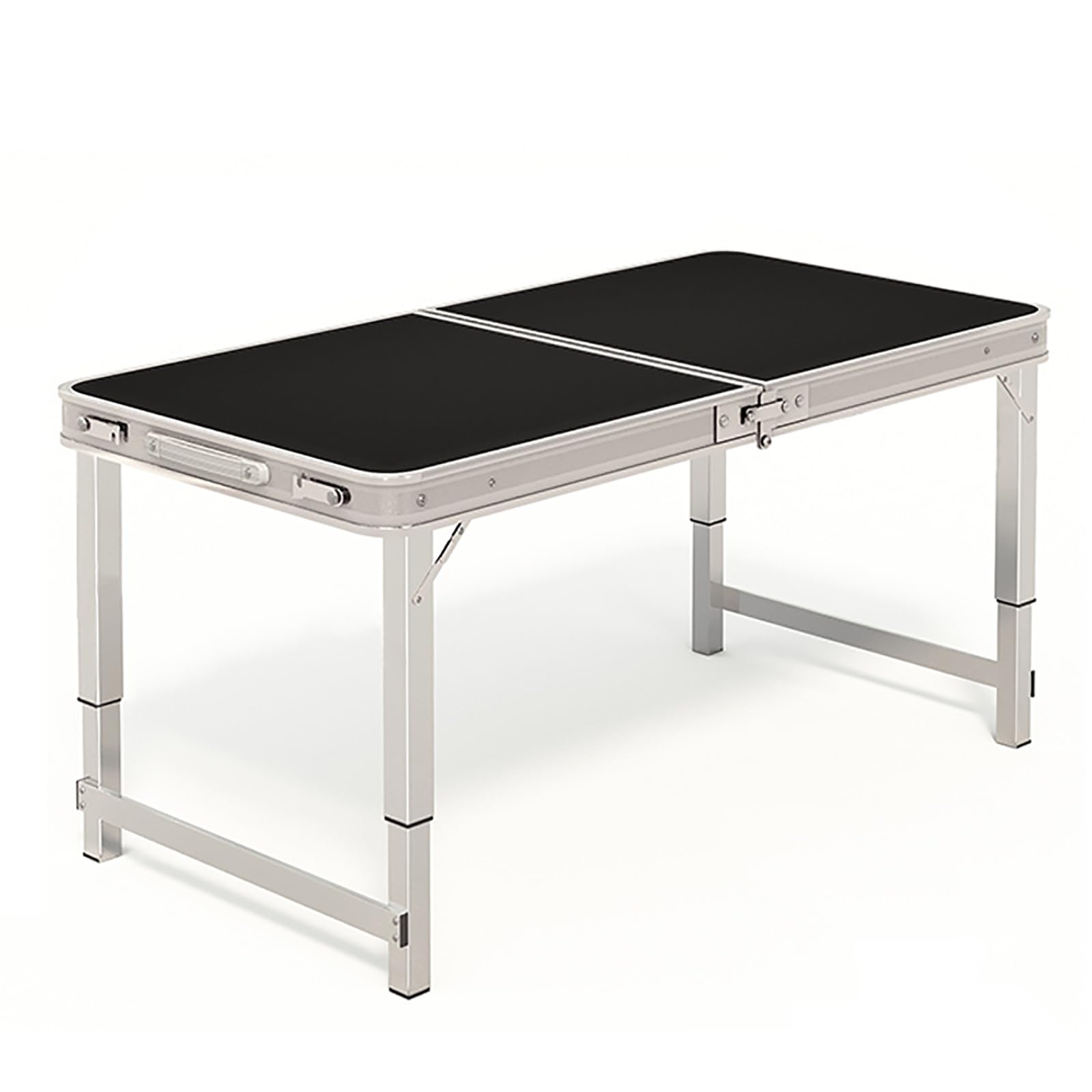 Wysuwany mały stół do jadalni - lekki składany stół kuchenny z regulowaną wysokością - przenośny aluminiowy stół kempingowy z uchwytem nośność 150 kg - idealny do użytku na plaży i na zewnątrz
