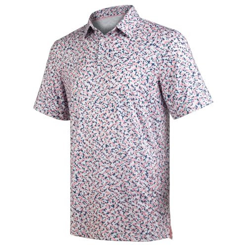Polo homme manches longues en coton flammé avec col mao contrasté