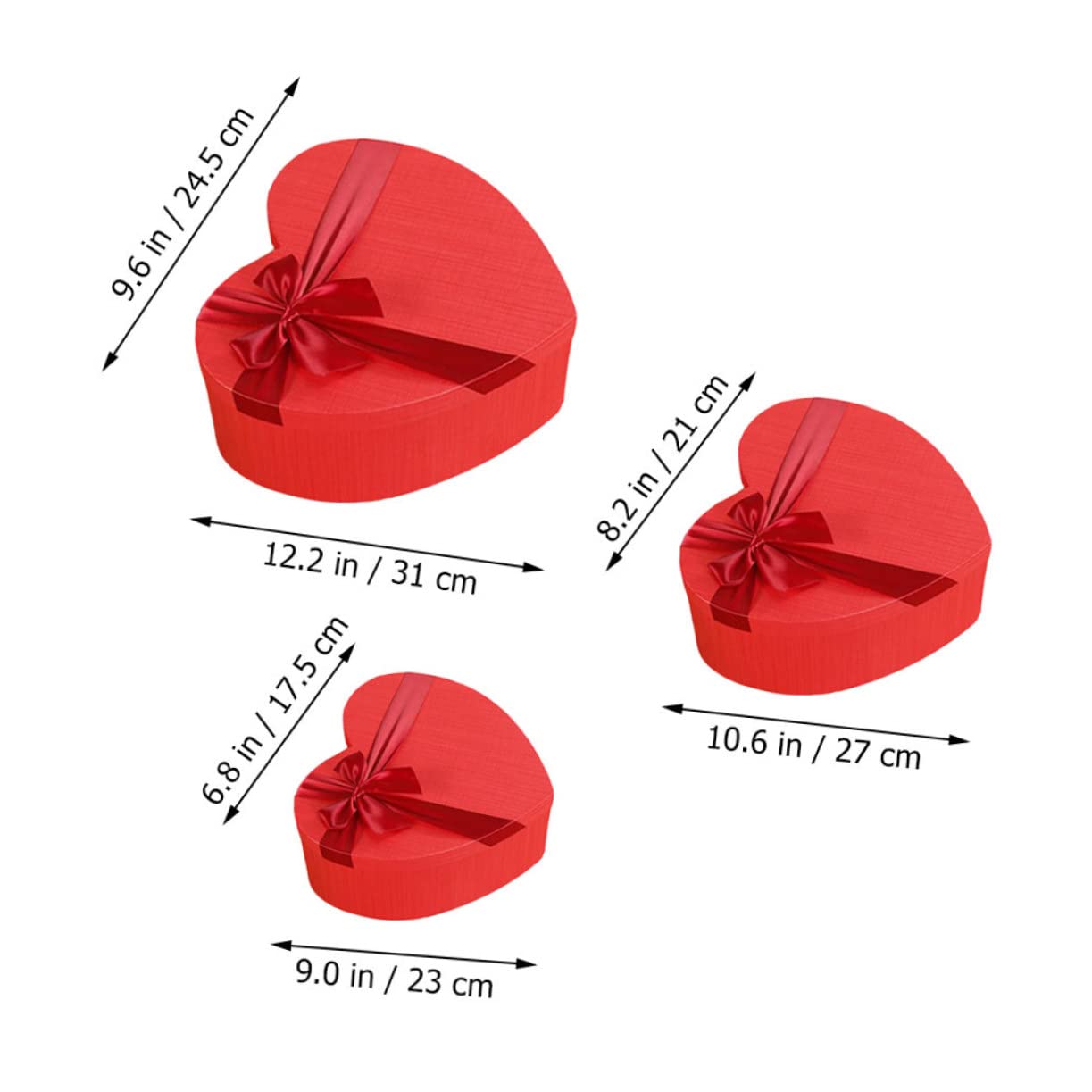 COLLBATH Herzförmige Geschenkboxen 3er-set Zur Aufbewahrung Von Süßigkeiten Blumenmädchenboxen Für Valentinstag Hochzeitsparty Geschenkpapier-verpackungsboxen